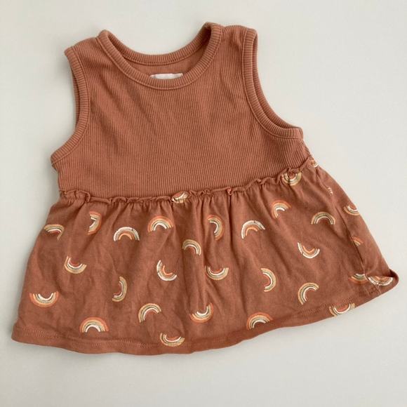 Grayson Mini 2-Piece Rainbow Ribbed Set - Rust - 6-9M - Picture 2 of 8